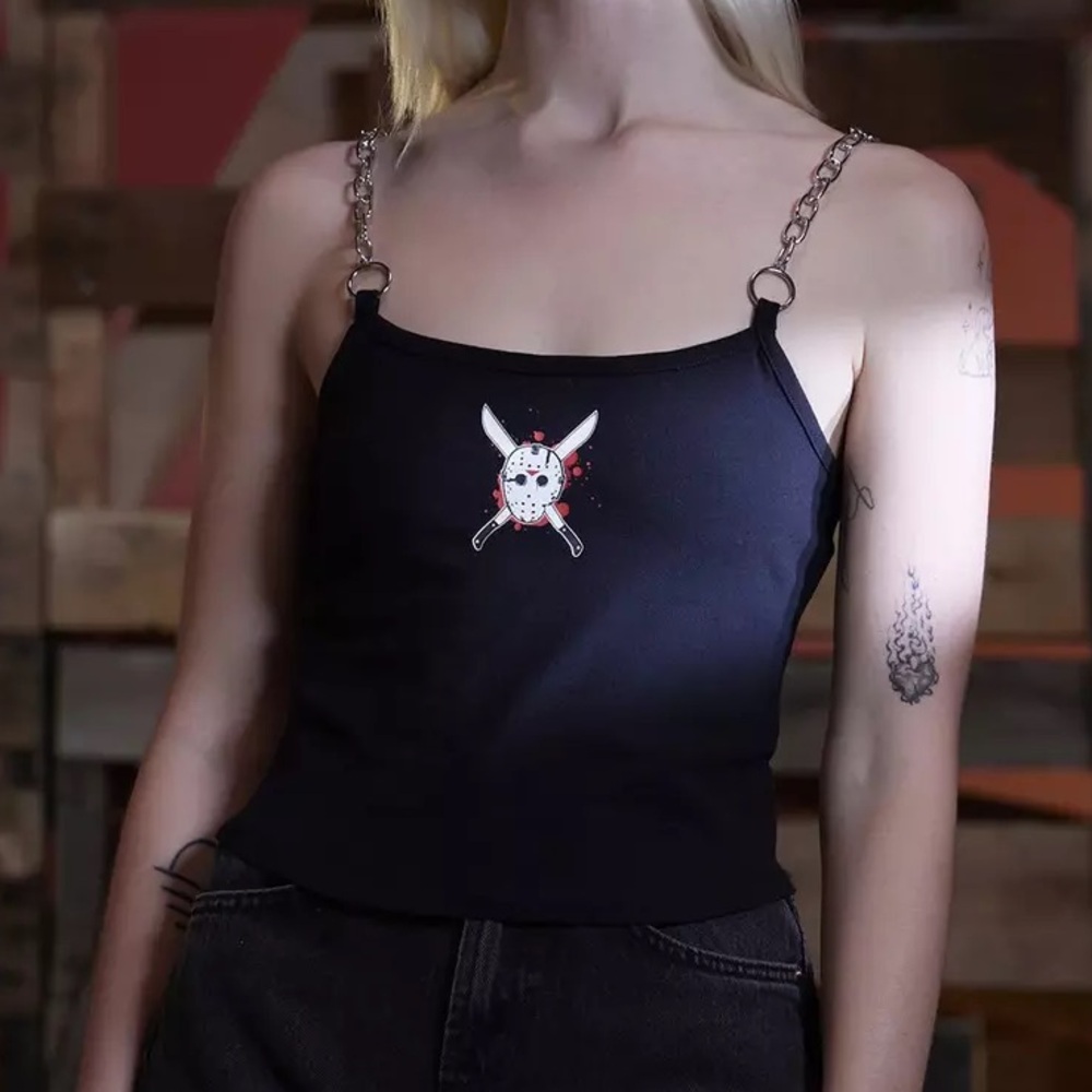 Friday The 13th Girls Chain Strap Tank Top